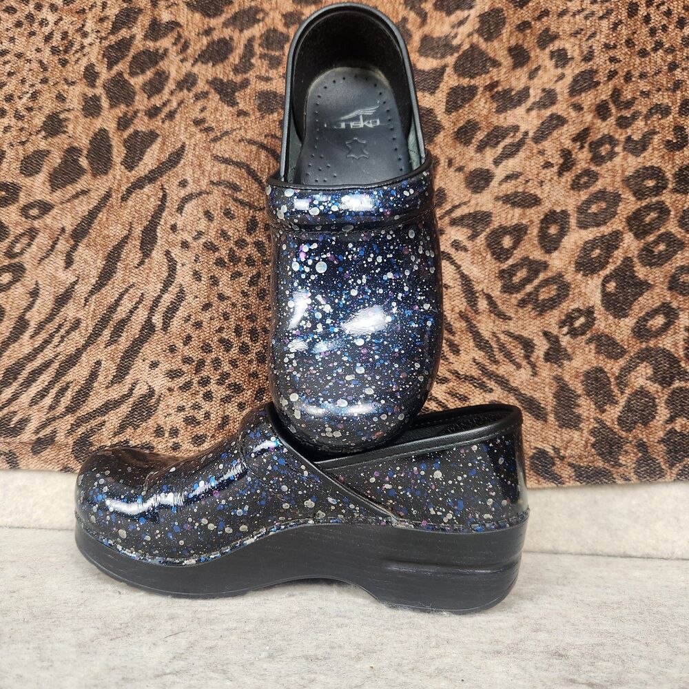 Dansko Women's Black-Multi  Clogs Shoes US Size 6.5-7 EU 37 Nurse Teacher Shoes - Picture 3 of 7